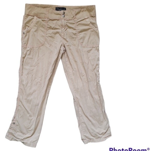 Sanctuary Pants - Sanctuary Tan Cargo Roll Up Cropped Pants - 29